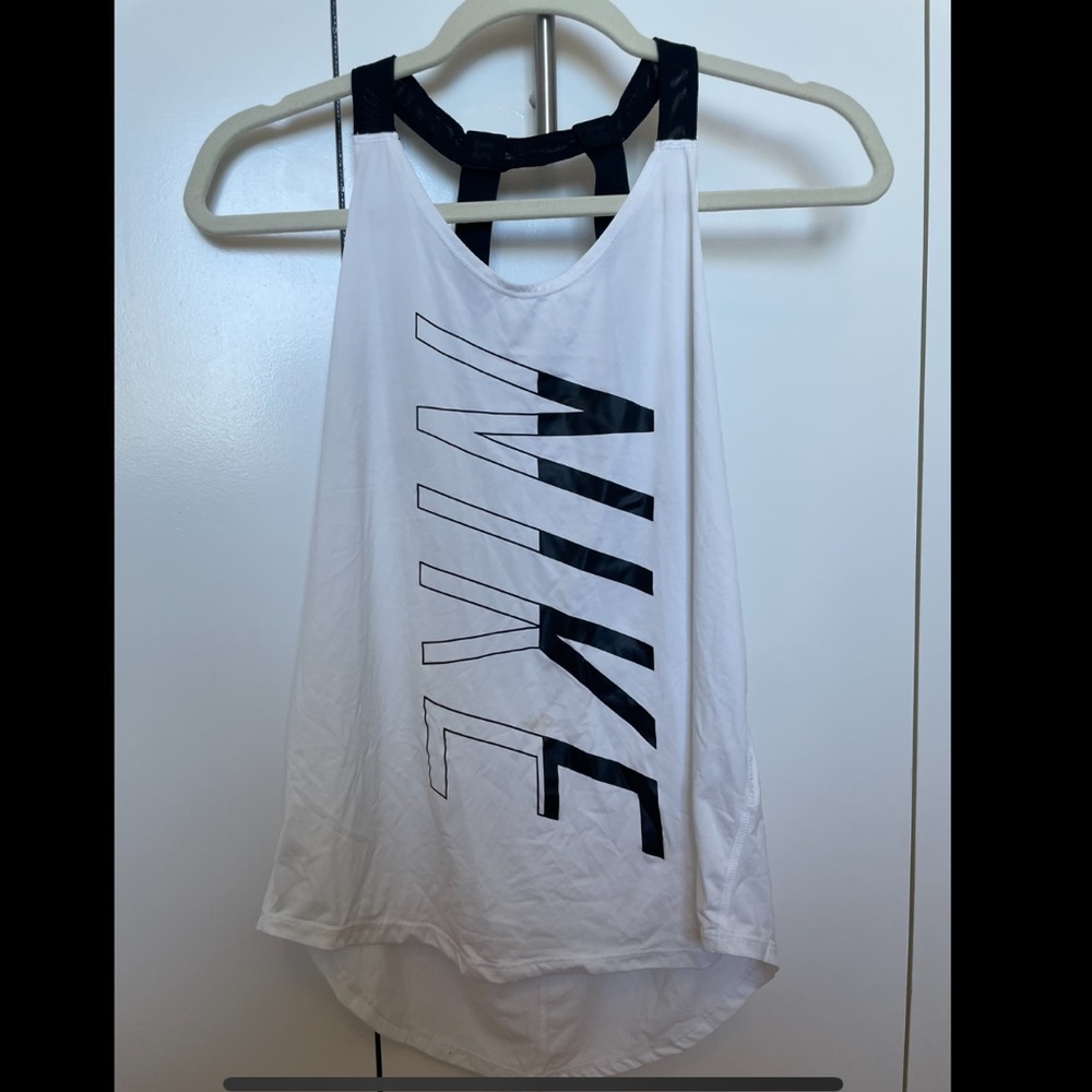 Nike Breathe Elastika Women's Running Gym Strappy Tank Black White 830440 100